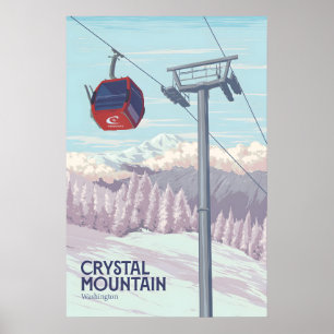 Crystal Mountain Washington Skigebiet Reise Poster
