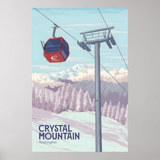Crystal Mountain Washington Skigebiet Reise Poster (Vorne)