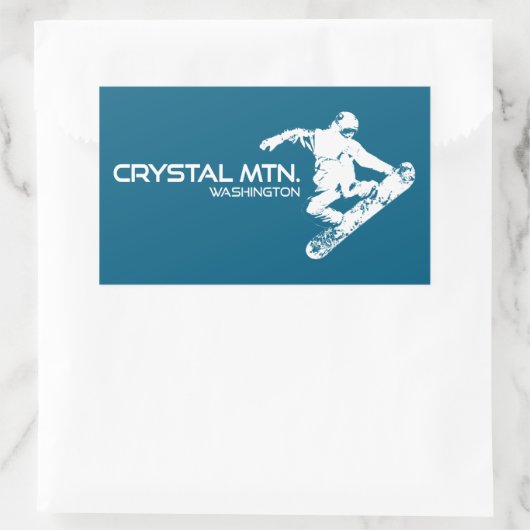 Crystal Mountain Washington Snowboarder Rechteckiger Aufkleber (Tasche)