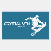 Crystal Mountain Washington Snowboarder Rechteckiger Aufkleber (Vorderseite)
