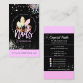 Crystal Nails Holographic Glitzer Nail Tech Salon  Visitenkarte (Vorne/Hinten)