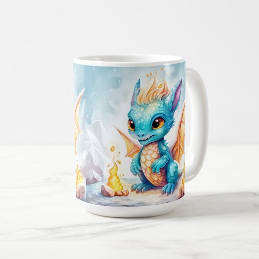 Crystal Niedlich Baby Blue Dragon Kaffeetasse (VorderseiteRechts)
