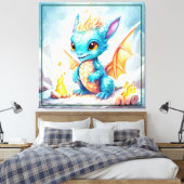 Crystal Niedlich Baby Blue Dragon Leinwanddruck (Insitu (Schlafzimmer))