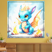 Crystal Niedlich Baby Blue Dragon Leinwanddruck (Insitu (Wohnzimmer))