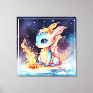 Crystal Niedlich Baby Dragon Leinwanddruck