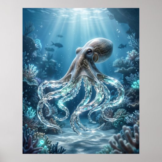 Crystal Octopus Reef Light Poster (Vorne)