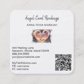 *~* Crystal Opal Heart QR Angel Wings AP78 Glow Quadratische Visitenkarte (Rückseite)