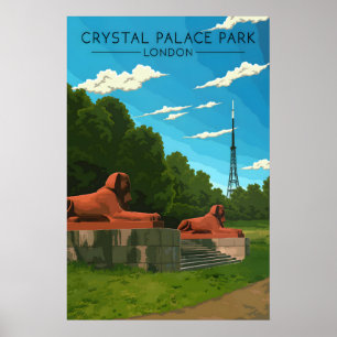Crystal Palace Park London Reiseplakat Poster