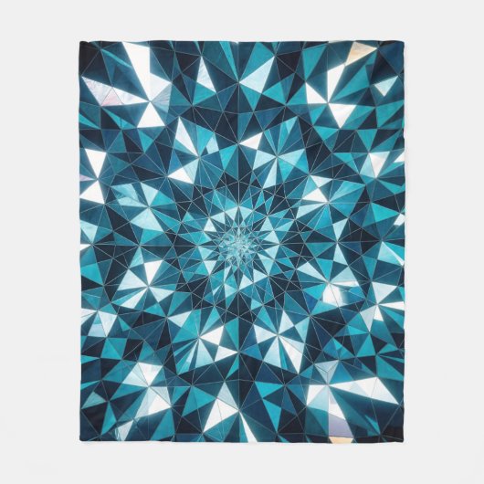 Crystal pattern Ocean Hues Kaleidoscope Pattern Fleecedecke (Vorderseite)