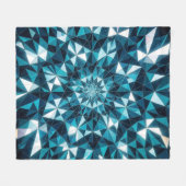 Crystal pattern Ocean Hues Kaleidoscope Pattern Fleecedecke (Vorderseite (Horizontal))
