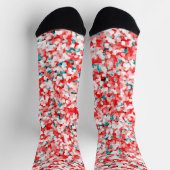 Crystal Pattern - White Red Green Socken (Oben)