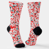 Crystal Pattern - White Red Green Socken (Gewinkelt)