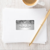 Crystal Pearl Snowflake Silver Address Label Adressaufkleber (Insitu)