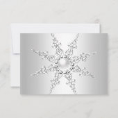 Crystal Pearl Snowflake Silver Winter UAWG RSVP Karte (Rückseite)
