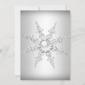 Crystal Pearl Snowflake Silver Winter Wedding Einladung (Rückseite)