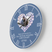 Crystal photo heart 15th wedding anniversary große wanduhr (Winkel)