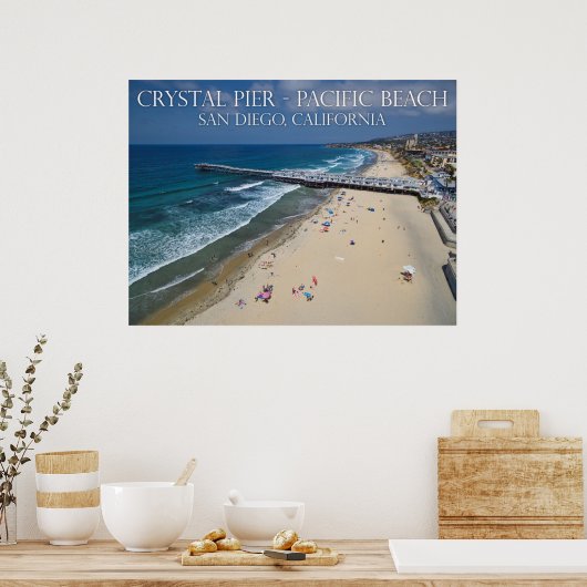 Crystal Pier, Pazifischer Strand Poster (Küche)