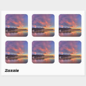 Crystal Pier Sunset Quadratischer Aufkleber (Blatt)