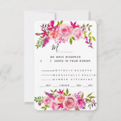 Crystal Pink Peach Rose Hochzeit RSVP Antwort KART (Rückseite)