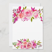 Crystal Pink Peach Roses Watercolor wedding invite Einladung (Rückseite)