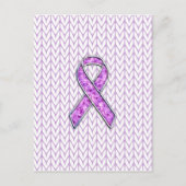 Crystal Pink Ribbon Bewusstsein Knittern Postkarte (Vorderseite)