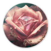 Crystal Pink Rose Keramik Knock Keramikknauf (Vorderseite)