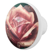 Crystal Pink Rose Keramik Knock Keramikknauf (Rechts)