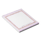 Crystal Pink und Gold Notepad 5,5" x 6" Notizblock (angewinkelt)