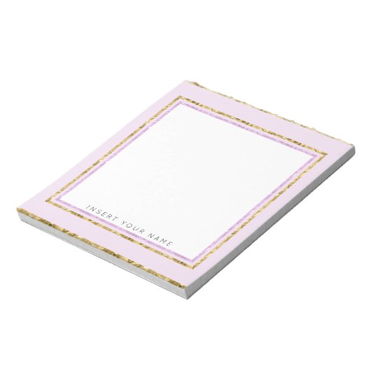 Crystal Pink und Gold Notepad 5,5" x 6" Notizblock (Rotiert)