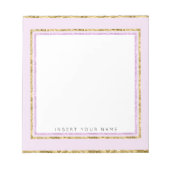 Crystal Pink und Gold Notepad 5,5" x 6" Notizblock (Vorderseite)