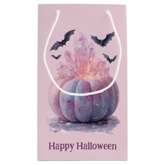 Crystal Pumpkin Happy Halloween Ästhetik Kleine Geschenktüte (Rückseite)