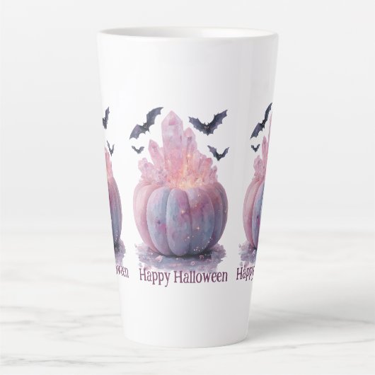 Crystal Pumpkin Happy Halloween Ästhetik Milchtasse (Vorderseite)