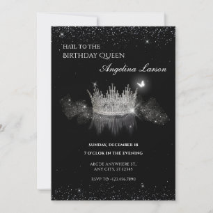 Crystal Queen Crown Geburtstagseinladung Einladung