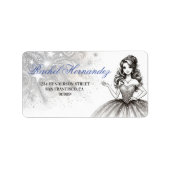 Crystal Quinceañera Girl Adressaufkleber (Vorne)