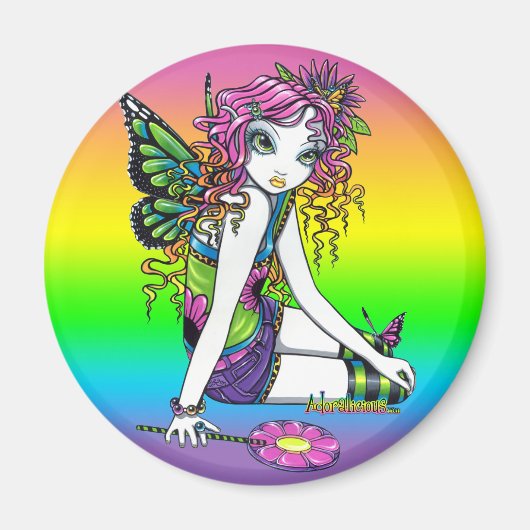 "Crystal" Rainbow Candy Fairy Art Magnet (Vorne)