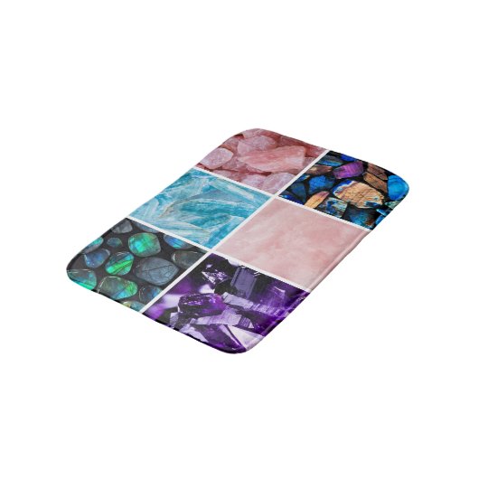 Crystal Rainbow Gemstone Bath Mat Badematte (Schrägansicht)