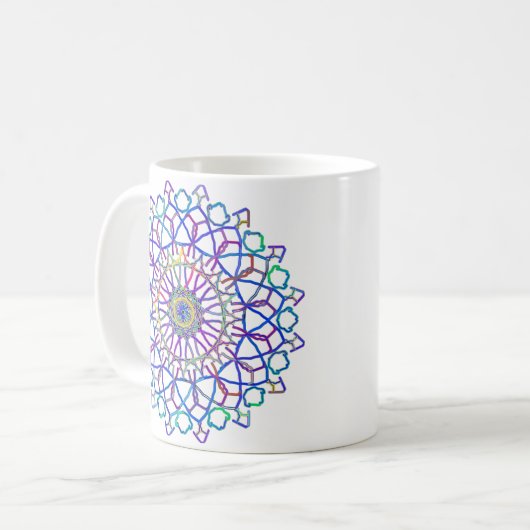 Crystal Rainbow Mandala Kaffeetasse (Vorderseite Links)