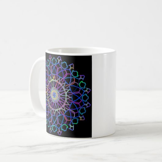 Crystal Rainbow Mandala Kaffeetasse (Vorderseite Links)
