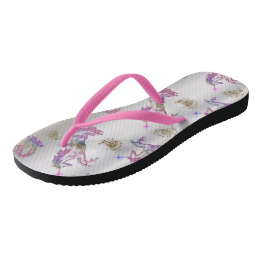 Crystal Rainbow Unicorns Badesandalen (Schrägansicht)