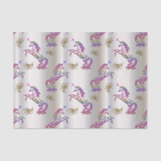 Crystal Rainbow Unicorns Seidenpapier (Vorderseite)