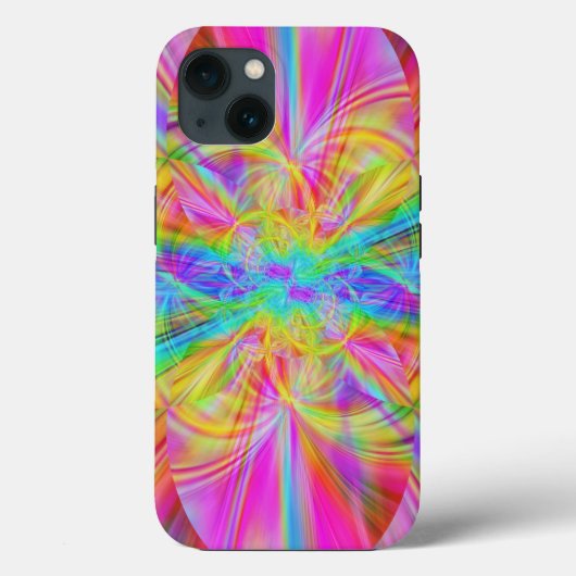 Crystal Regenbogen Beams Case-Mate iPhone Hülle (Rückseite)