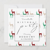 Crystal Reindeer ANY Winter Adult Geburtstag Einladung (Vorderseite)