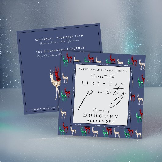 Crystal Reindeer Jegliche Überraschung Winter Gebu Einladung