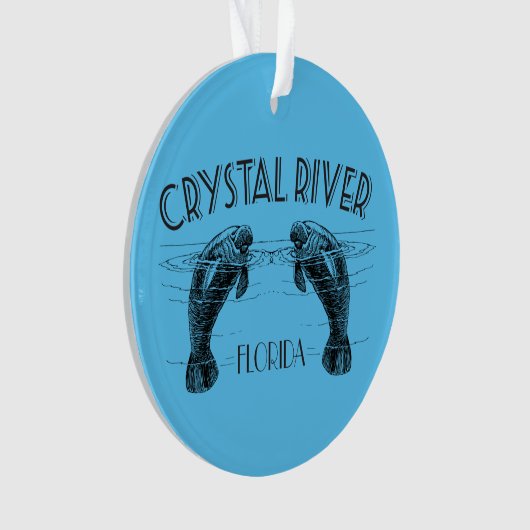 Crystal River Florida mit Manateen Ornament (Vorderseite)