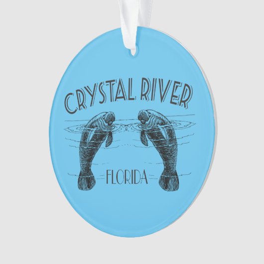 Crystal River Florida mit Manateen Ornament (Vorderseite)