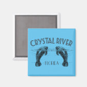 Crystal River Florida mit Manatees Magnet (Vorderseite/Rückseite)