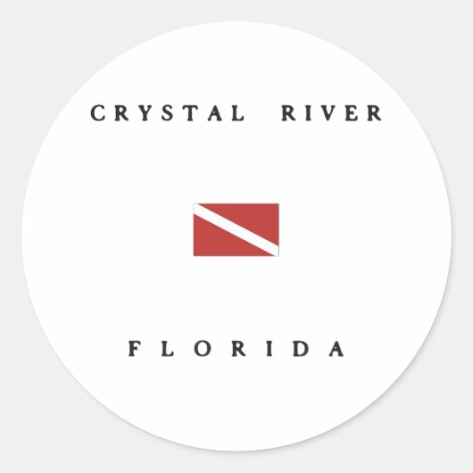 Crystal River Florida Scuba Dive Flag Runder Aufkleber (Vorderseite)