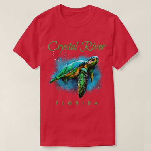Crystal River Florida Wasserfarbenschildkröte T-Shirt (Design vorne)