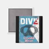 Crystal River Vintag Scuba Diving Mask Magnet (Vorderseite/Rückseite)
