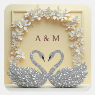 Crystal Romance Celebration Stil Quadratischer Aufkleber